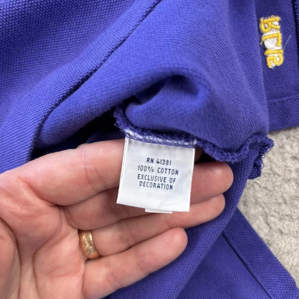 Polo Ralph Lauren Polo Shirt Mens 2XL Purple Yellow Pony Long Sleeve Cotton